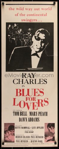 1r0882 BLUES FOR LOVERS insert 1966 Ballad in Blue, cool b&w image of Ray Charles playing piano!