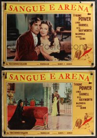 1r0709 BLOOD & SAND set of 3 Italian 20x28 pbustas R1962 matador Tyrone Power & Rita Hayworth!