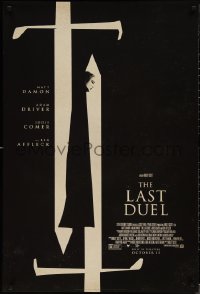 1r1194 LAST DUEL style B advance DS 1sh 2021 Matt Damon, Adam Driver, directed by Ridley Scott!