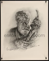 1r0126 BASIL GOGOS signed 16x20 art print 1993 by the artist, close-up of Lon Chaney Jr. as Wolfman!