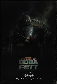 1r0082 BOOK OF BOBA FETT DS tv poster 2021 Walt Disney, great image of the bounty hunter on throne!