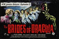 1r0213 BRIDES OF DRACULA English trade ad 1960 Fisher, Hammer horror, different vampire art, rare!