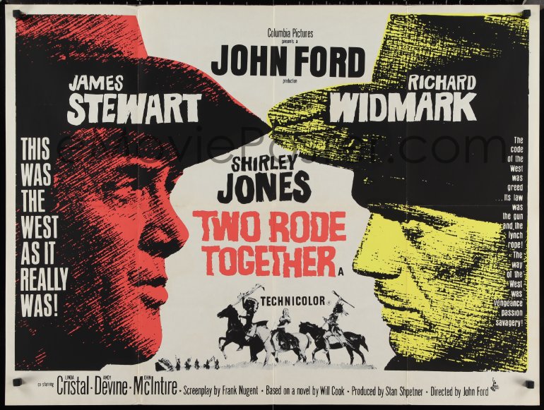 eMoviePoster.com: 1r0497 TWO RODE TOGETHER British quad 1961 John Ford