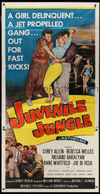 1t0219 JUVENILE JUNGLE 3sh 1958 a girl delinquent & a jet propelled gang out for fast kicks!