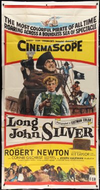 1t0221 LONG JOHN SILVER 3sh 1954 Robert Newton as the most colorful pirate of all time, rare!