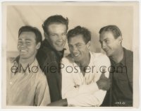 1t2204 FIRST KISS candid 8x10 key book still 1928 Gary Cooper, Fenton, Chandler & Fix all smiling!