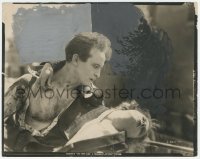 1t2232 GRIM GAME 8x10.25 still 1919 magician Harry Houdini holding unconscious Ann Forest, rare!