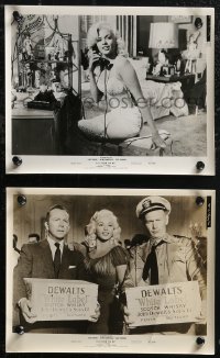 1t2454 KISS THEM FOR ME 2 8x10 stills 1957 great images of sexy Jayne Mansfield, Dewalt's Whisky!