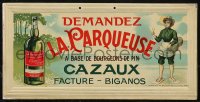 1t0151 LA PARQUEUSE 7x14 French advertising poster 1910s art of a female clammer w/ basket & drink!