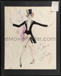 1t0390 MAME signed 16x20 costume drawing original art 1974 by Lucille Ball, her in sexy tuxedo!