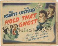 1t1046 HOLD THAT GHOST TC 1941 great art of scared Bud Abbott & Lou Costello, Andrews Sisters, rare!