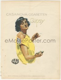 1t0183 LUDWIG HOHLWEIN German book page 1926 Casanova Cigaretten, smoking Gipsy woman!