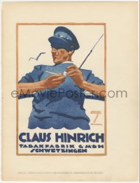 1t0177 LUDWIG HOHLWEIN German book page 1926 Claus Hinrich, art of sailor with pipe!