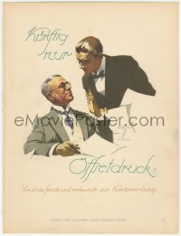 1t0178 LUDWIG HOHLWEIN German book page 1926 Offsetdruck, art of waiter taking man's order!