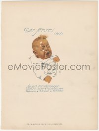 1t0179 LUDWIG HOHLWEIN German book page 1926 art of crying baby, Sauer's Kindervagen!