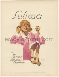 1t0182 LUDWIG HOHLWEIN German book page 1926 Sulima, art of smoking woman in pink robe!