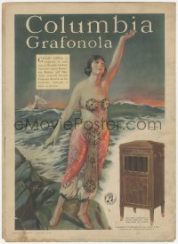 1t0087 COLUMBIA RECORDS magazine ad 1920 Gene Pressler art, listen to your music on the Grafonola!