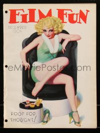 1t0303 FILM FUN magazine December 1935 Enoch Bolles-like cover art of sexy woman w/pedicure kit!