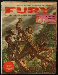 1t0309 FURY magazine January 1957 Thomas Beecham art of hunter fighting leopardmen of Africa!