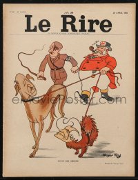 1t0305 LE RIRE French magazine April 1936 Roger Roy political cover art of cartoon Adolf Hitler!