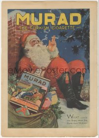 1t0090 MURAD magazine ad 1920s Santa Claus enjoys these Turkish cigarettes more than Christmas!