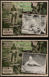 1t0449 CREATURE FROM THE BLACK LAGOON 2 Mexican LCs R1990s c/u of the monster in both scenes!