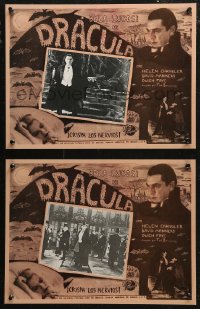 1t0450 DRACULA 2 Mexican LCs R1990s vampire Bela Lugosi shown in both, Tod Browning horror classic!