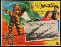 1t0438 INVISIBLE BOY Mexican LC 1957 great border art of Robby the Robot, giant missiles in inset!