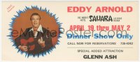 1t0108 EDDY ARNOLD 4x9 postcard 1984 country music singer at the Sahara in Las Vegas!