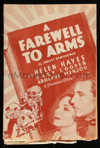 1t0159 FAREWELL TO ARMS pressbook 1932 Gary Cooper, Helen Hayes, Adolphe Menjou, Borzage, very rare!