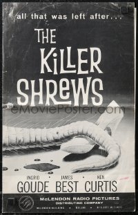 1t0162 KILLER SHREWS/GIANT GILA MONSTER pressbook 1959 great monster artwork, sci-fi double-bill!