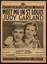 1t1945 MEET ME IN ST. LOUIS pressbook 1944 Judy Garland & Margaret O'Brien classic, ultra rare!