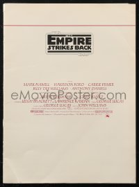 1t0396 EMPIRE STRIKES BACK promo brochure 1980 George Lucas sci-fi classic, art by Ralph McQuarrie!