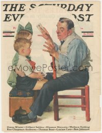 1t0096 SATURDAY EVENING POST magazine cover March 22, 1930 great Norman Rockwell art of magician!