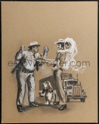 1t0416 SMOKEY & THE BANDIT 16x20 original art 1977 Burt Reynolds, Sally Field & Jackie Gleason!