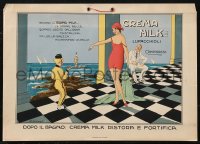 1t0147 CREMA MILK 10x14 Italian advertising poster 1920s Romoli art of a waiter serving sexy woman!