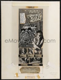 1t0389 DR. PHIBES RISES AGAIN 13x18 newspaper ad mock-up 1972 cool horror montage for advertising!