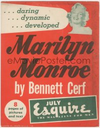 1t0149 ESQUIRE 11x14 advertising poster July 1953 Marilyn Monroe by Bennett Cerf, daring!