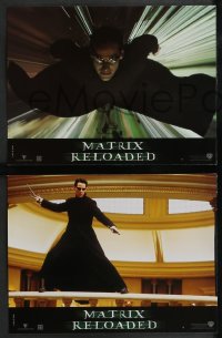 1t0193 MATRIX RELOADED 8 French LCs 2003 Keanu Reeves, Carrie-Anne Moss, Wachowski Bros sequel!