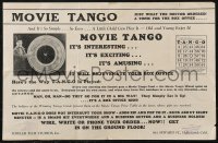 1t0105 MOVIE TANGO promo brochure 1932 8-minute short that let the audience play bingo-like game!