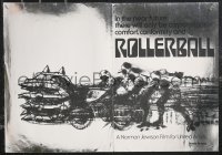 1t0400 ROLLERBALL promo brochure 1975 James Caan, different artwork over silver foil, ultra rare!