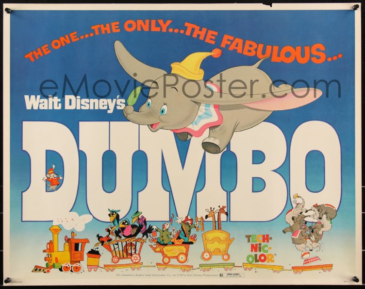 eMoviePoster.com: 1w0727 DUMBO 1/2sh R1976 colorful art from Walt ...