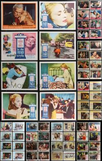 1x0317 LOT OF 73 LOBBY CARDS 1950s-1960s mostly complete sets from a variety of different movies!