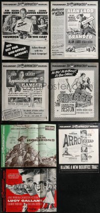 1x0103 LOT OF 7 CHARLTON HESTON & ALAN LADD PARAMOUNT PRESSBOOKS 1950s great movie advertising!