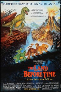 1x0953 LOT OF 7 UNFOLDED LAND BEFORE TIME HALF SUBWAY POSTERS 1988 Don Bluth, Spielberg, dinosaurs!