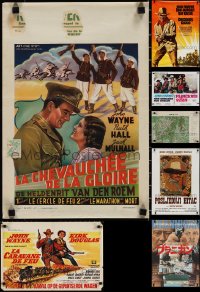 1x1020 LOT OF 7 NON-U.S. JOHN WAYNE POSTERS 1940s-1970s great different images from his movies!