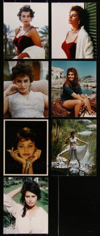 1x0791 LOT OF 7 SOPHIA LOREN COLOR REPRO PHOTOS 1980s great sexy portraits of the Italian star!