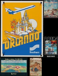 1x1003 LOT OF 7 UNFOLDED FLORIDA TRAVEL POSTERS 1970s-2000s cool beach images & more!