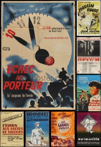 1x0160 LOT OF 11 FOLDED FRENCH 31X47 POSTERS 1950s-1970s great images from a variety of movies!