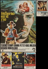 1x0471 LOT OF 7 FOLDED COWBOY WESTERN SPANISH POSTERS 1970s great different artwork!